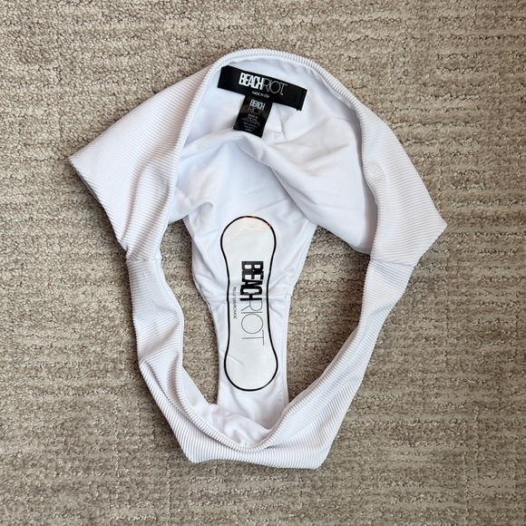 Beach Riot Ribbed White Bikini Bottom - Picture 3 of 5